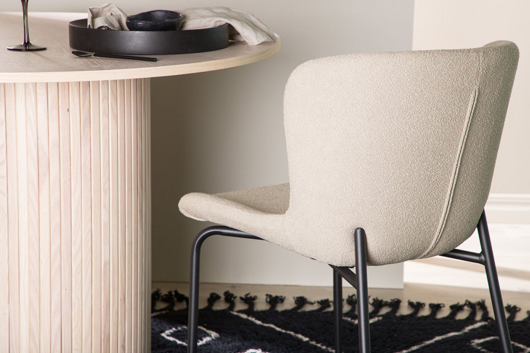 Venture Home Modesto Dining Chair 2-pack - Black / Beige Boucle