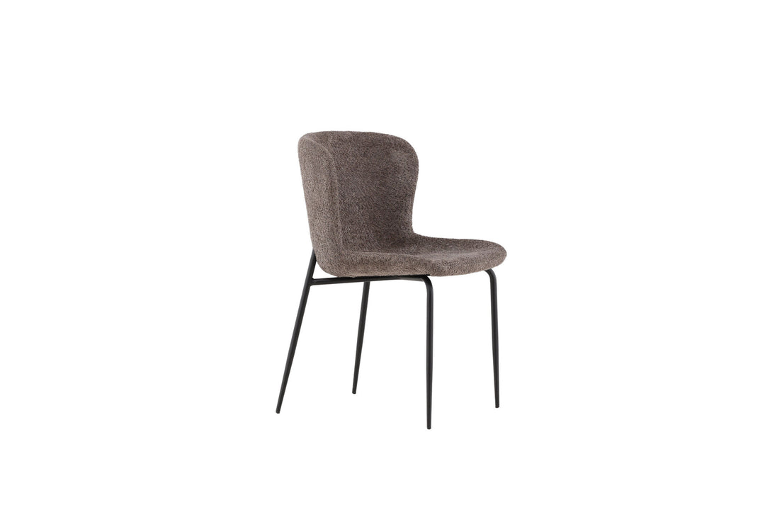 Venture Home Modesto Dining Chair 2-pack - Black / Brown Boucle