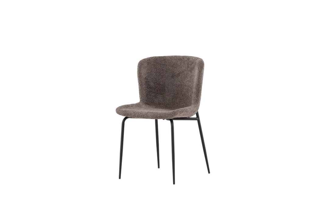 Venture Home Modesto Dining Chair 2-pack - Black / Brown Boucle