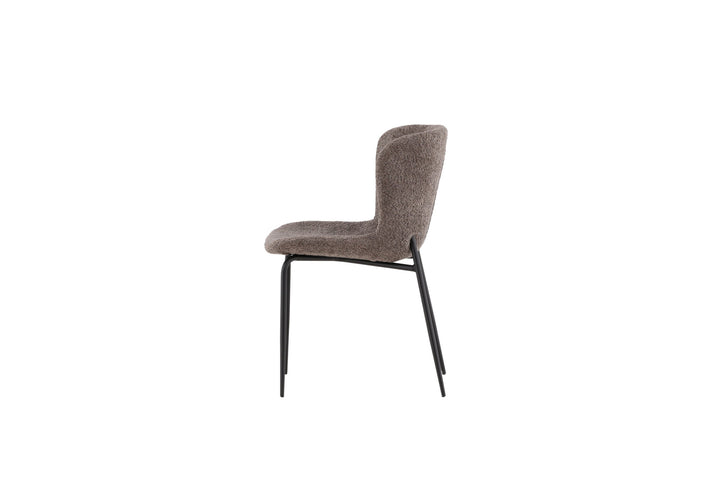Venture Home Modesto Dining Chair 2-pack - Black / Brown Boucle