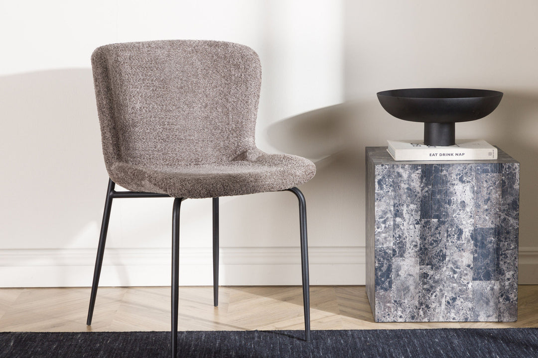 Venture Home Modesto Dining Chair 2-pack - Black / Brown Boucle