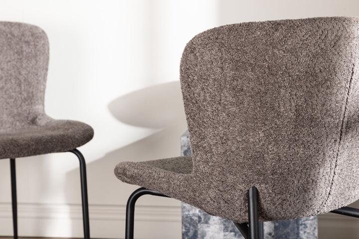 Venture Home Modesto Dining Chair 2-pack - Black / Brown Boucle