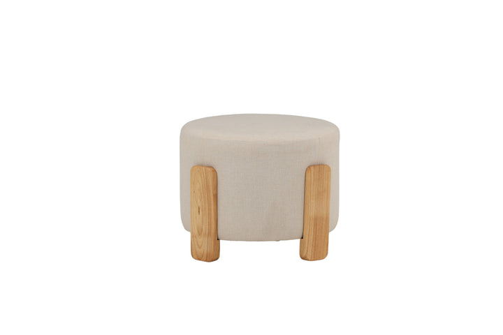 Venture Home Coffey Ottoman/Pouf - Nature / White Linen