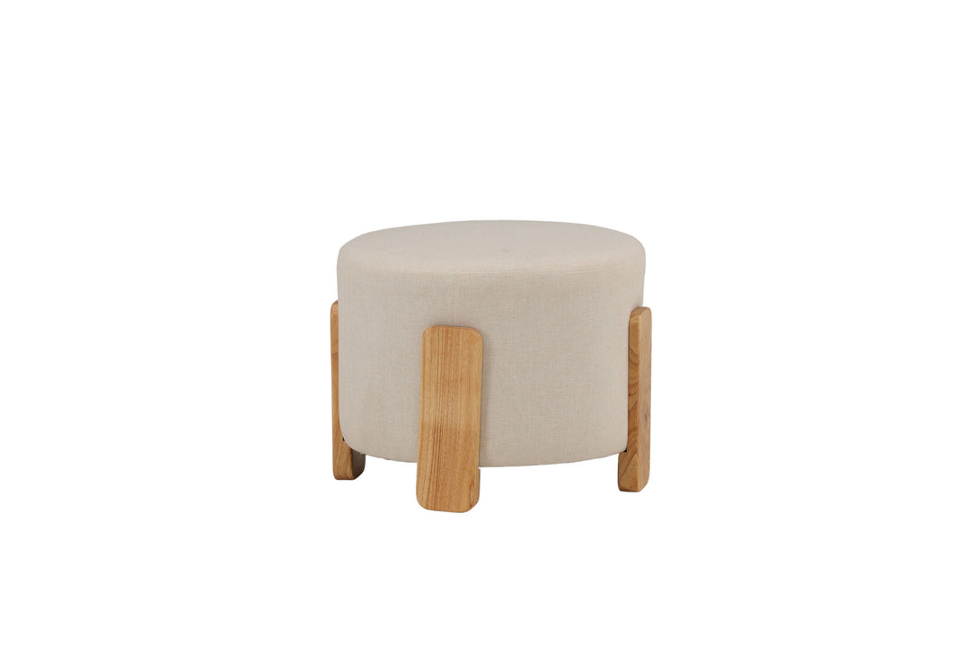 Venture Home Coffey Ottoman/Pouf - Nature / White Linen