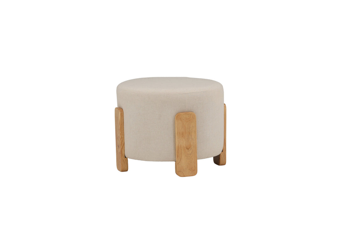 Venture Home Coffey Ottoman/Pouf - Nature / White Linen