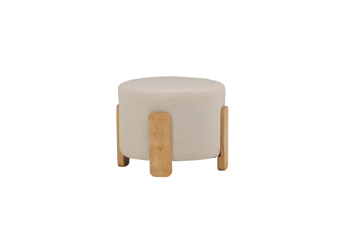 Venture Home Coffey Ottoman/Pouf - Nature / White Linen
