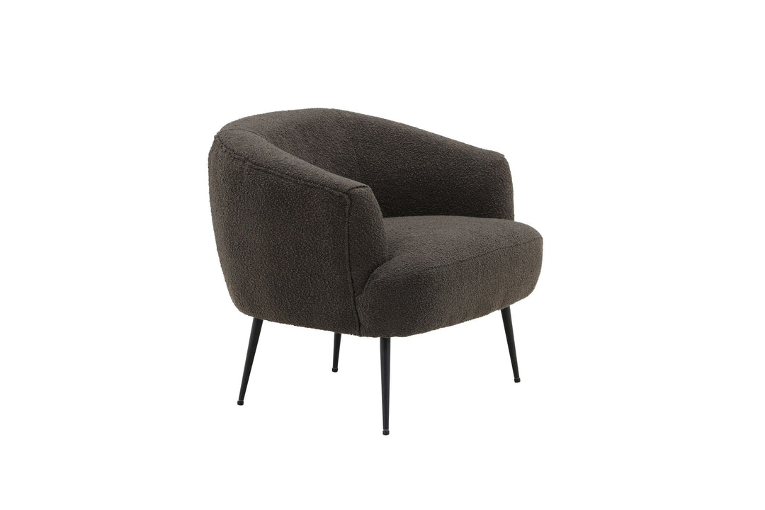 Venture Home Derry Single Sofa - Black / Black Boucle