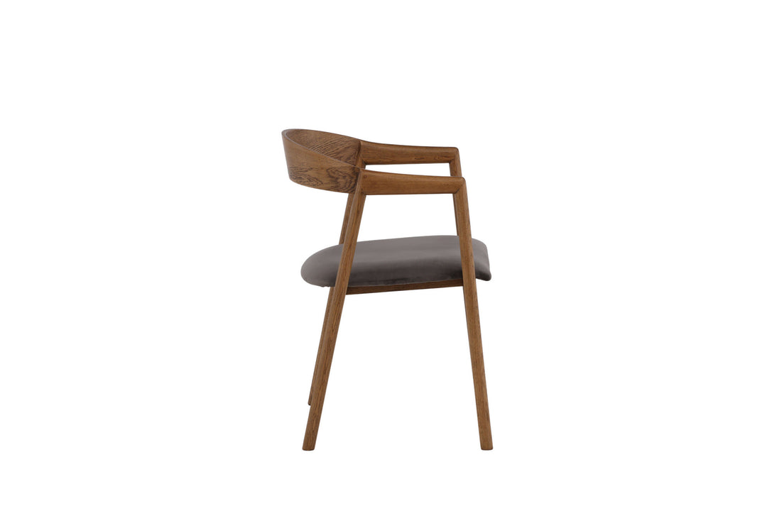 Vind Långön Dining Chair 2-pack - Natural / Brown Fabric