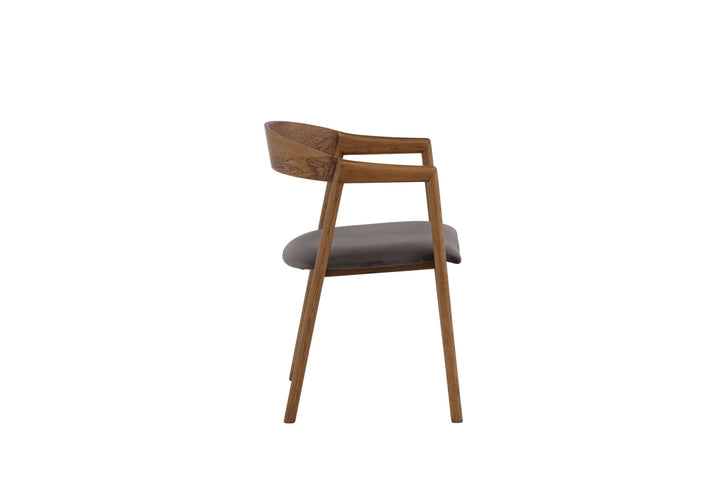 Vind Långön Dining Chair 2-pack - Natural / Brown Fabric