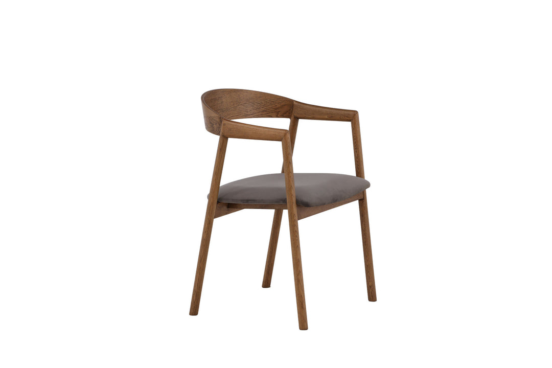 Vind Långön Dining Chair 2-pack - Natural / Brown Fabric
