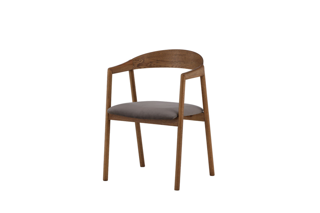 Vind Långön Dining Chair 2-pack - Natural / Brown Fabric