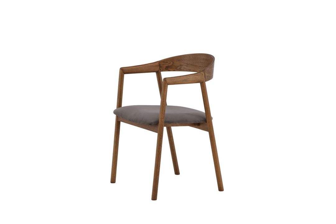 Vind Långön Dining Chair 2-pack - Natural / Brown Fabric