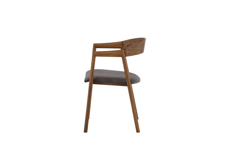 Vind Långön Dining Chair 2-pack - Natural / Brown Fabric