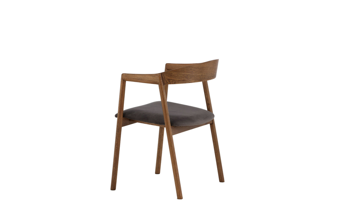 Vind Långön Dining Chair 2-pack - Natural / Brown Fabric