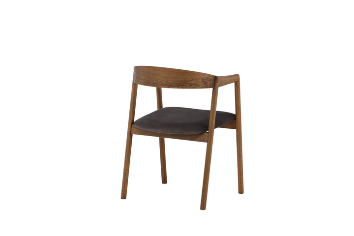 Vind Långön Dining Chair 2-pack - Natural / Brown Fabric