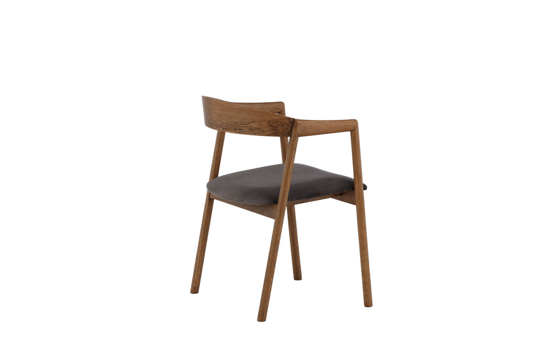 Vind Långön Dining Chair 2-pack - Natural / Brown Fabric
