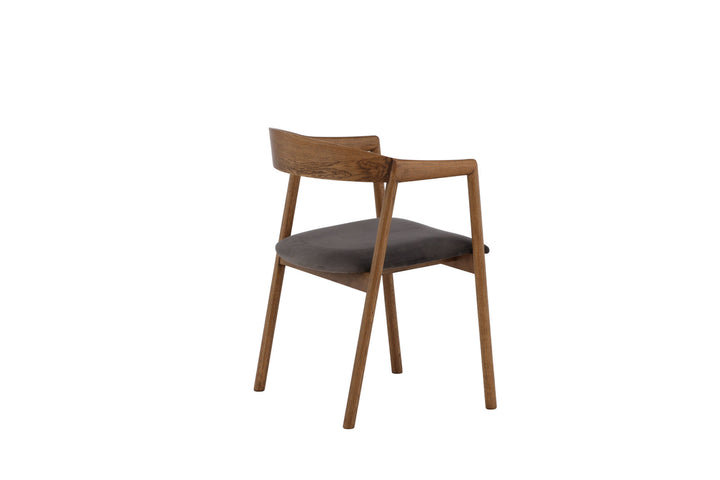 Vind Långön Dining Chair 2-pack - Natural / Brown Fabric
