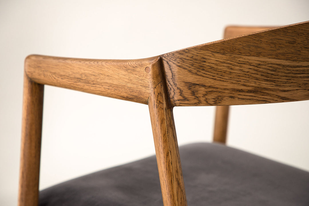 Vind Långön Dining Chair 2-pack - Natural / Brown Fabric
