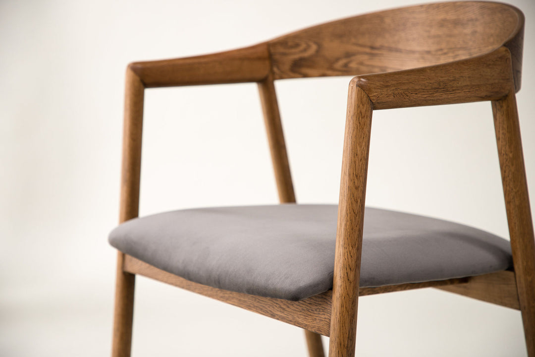 Vind Långön Dining Chair 2-pack - Natural / Brown Fabric