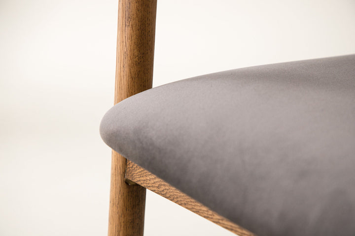 Vind Långön Dining Chair 2-pack - Natural / Brown Fabric