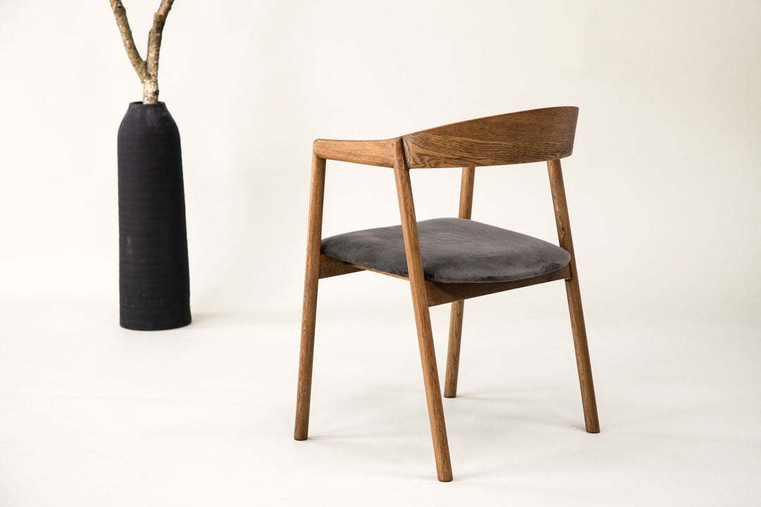 Vind Långön Dining Chair 2-pack - Natural / Brown Fabric