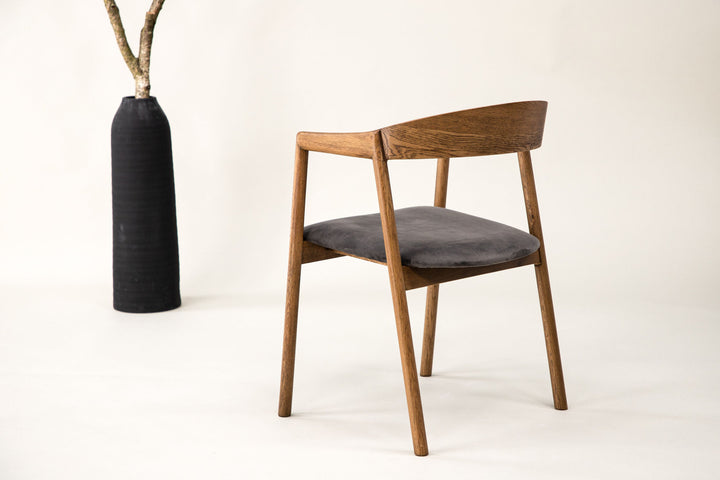 Vind Långön Dining Chair 2-pack - Natural / Brown Fabric