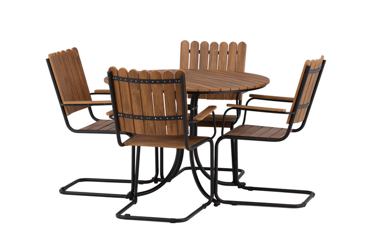Venture Home Holmsund Diningset Steel - Black / Nature