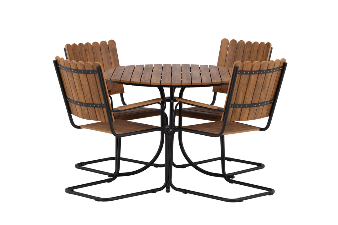 Venture Home Holmsund Diningset Steel - Black / Nature