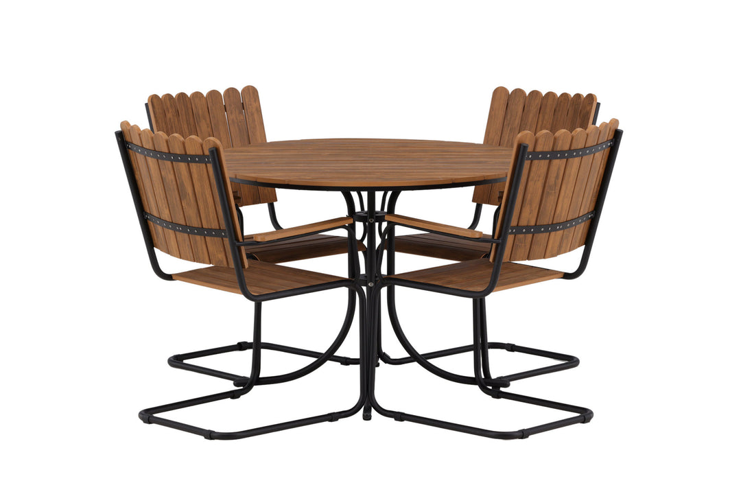 Venture Home Holmsund Diningset Steel - Black / Nature