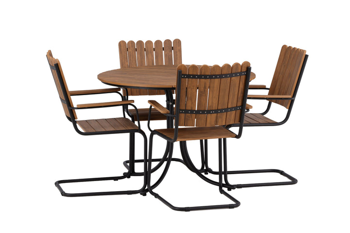 Venture Home Holmsund Diningset Steel - Black / Nature