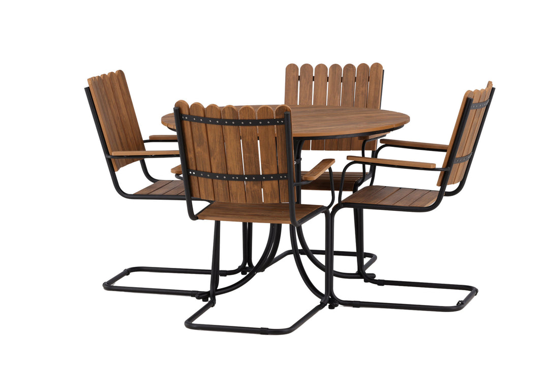 Venture Home Holmsund Diningset Steel - Black / Nature