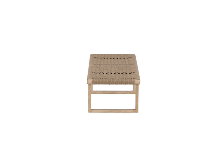 Vind Ängön Bench - Whitewash / Light Natural Rope