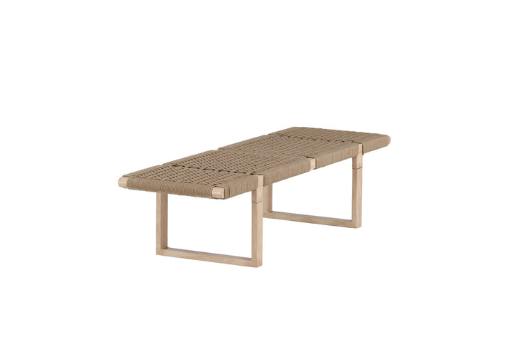 Vind Ängön Bench - Whitewash / Light Natural Rope
