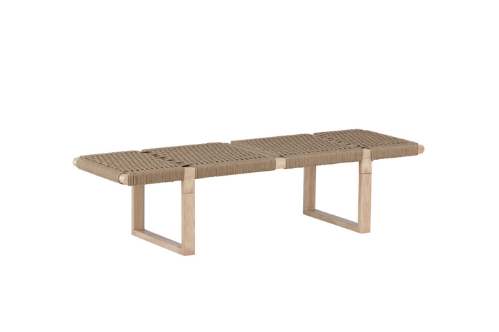Vind Ängön Bench - Whitewash / Light Natural Rope