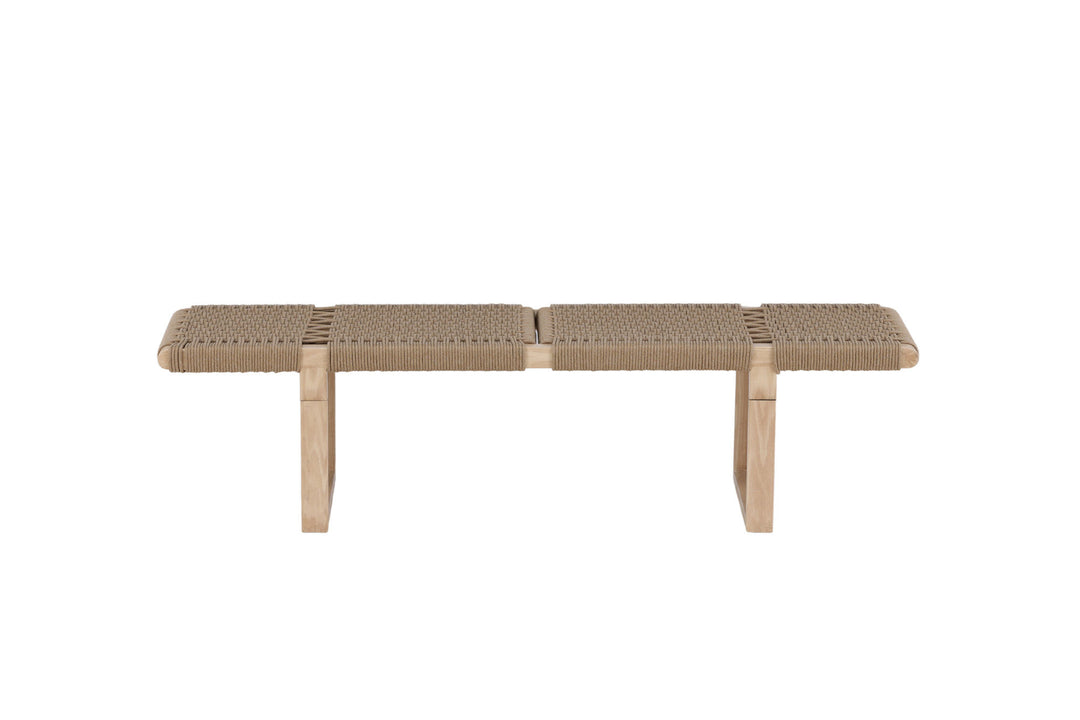 Vind Ängön Bench - Whitewash / Light Natural Rope