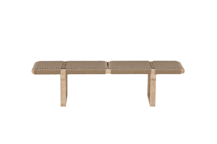 Vind Ängön Bench - Whitewash / Light Natural Rope