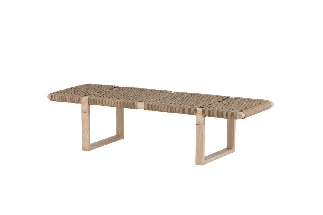 Vind Ängön Bench - Whitewash / Light Natural Rope
