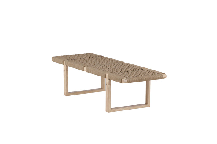 Vind Ängön Bench - Whitewash / Light Natural Rope