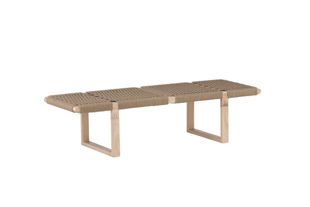 Vind Ängön Bench - Whitewash / Light Natural Rope