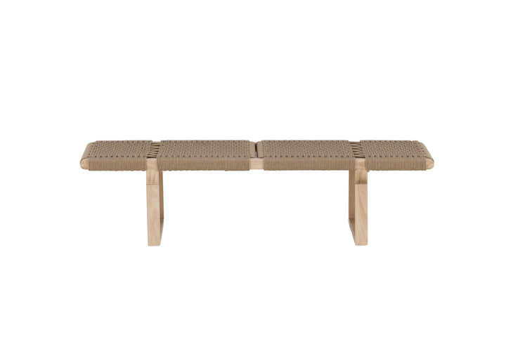 Vind Ängön Bench - Whitewash / Light Natural Rope