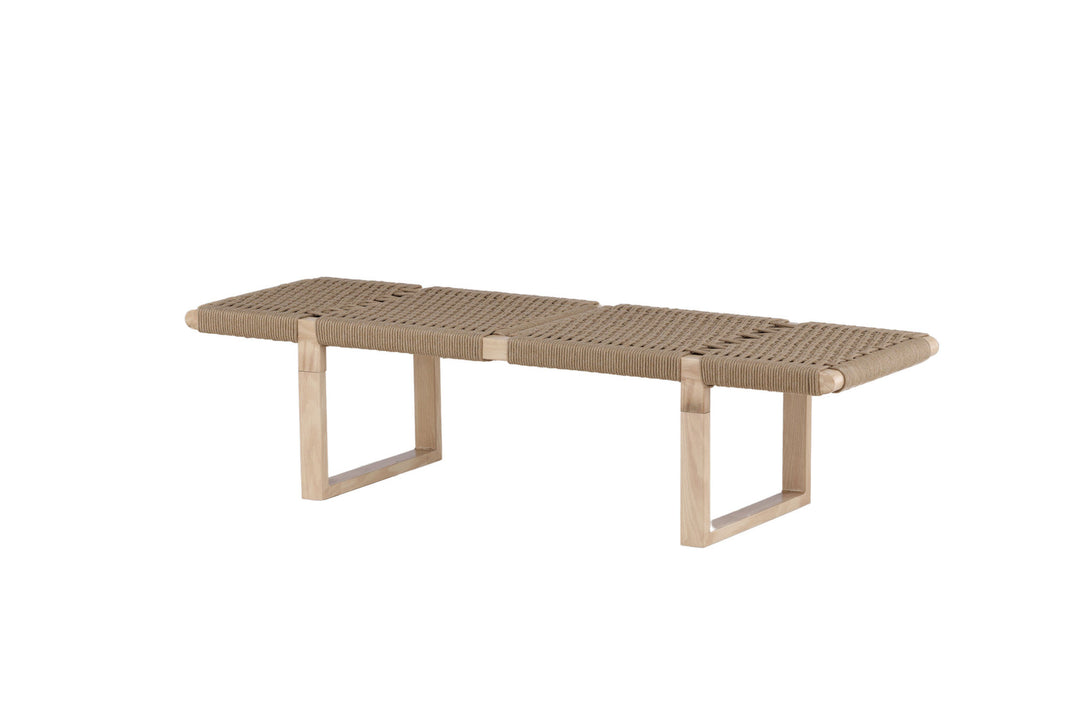 Vind Ängön Bench - Whitewash / Light Natural Rope