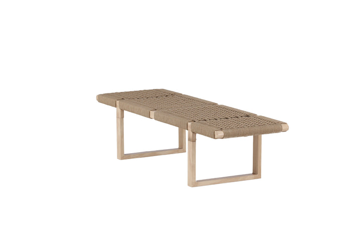 Vind Ängön Bench - Whitewash / Light Natural Rope