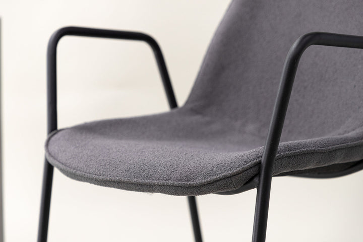 Vind Klädesholmen Dining Chair 2-pack - Black / Dark Grey Boucle