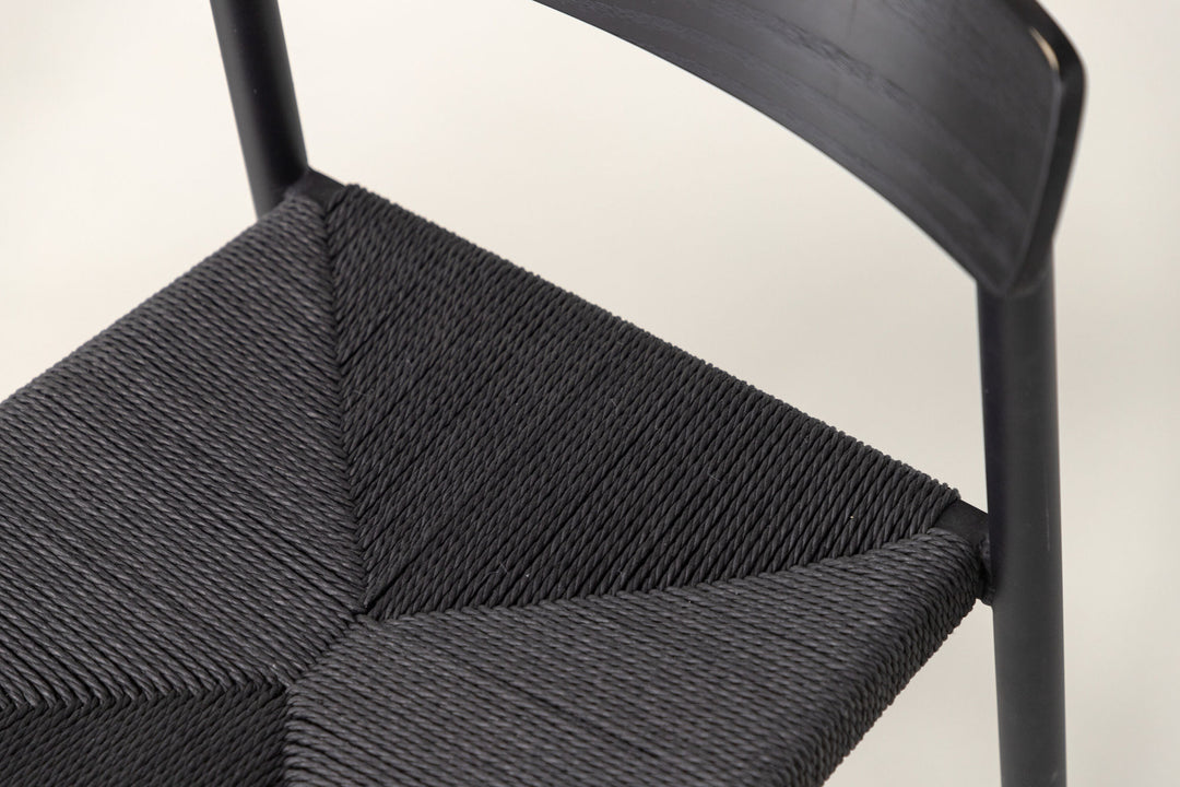 Vind Malmön Dining Chair - Black / Black Rope