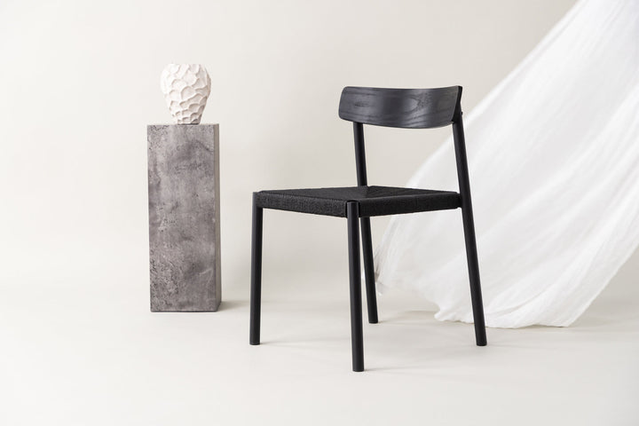 Vind Malmön Dining Chair - Black / Black Rope