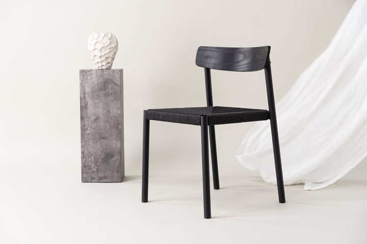 Vind Malmön Dining Chair - Black / Black Rope