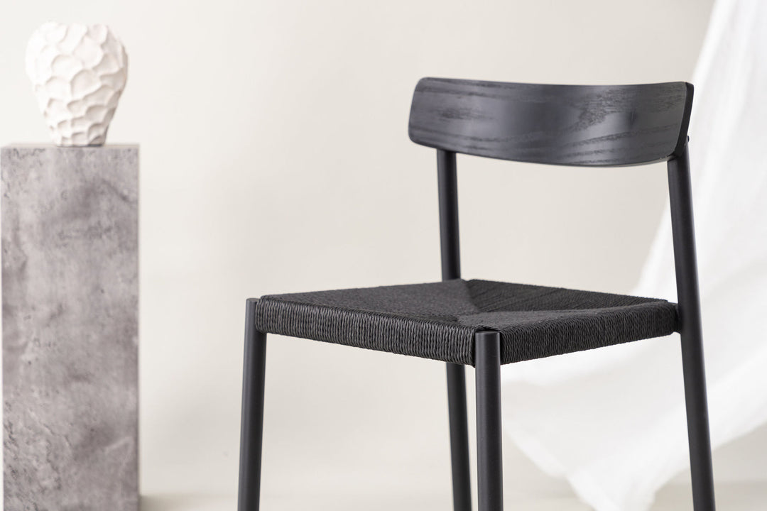 Vind Malmön Dining Chair - Black / Black Rope