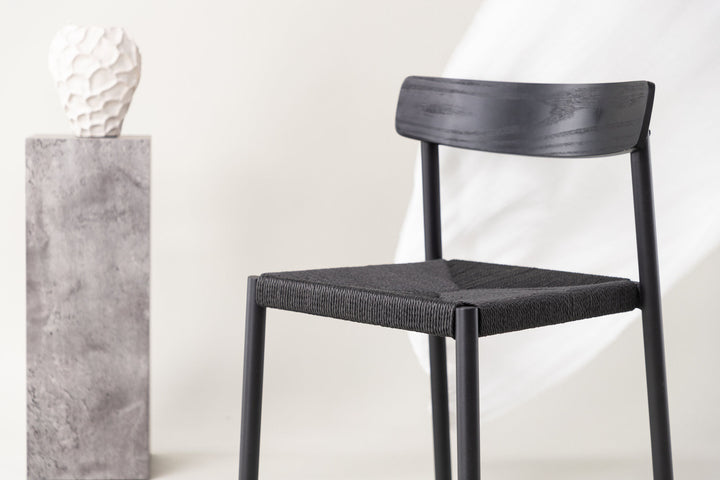 Vind Malmön Dining Chair - Black / Black Rope
