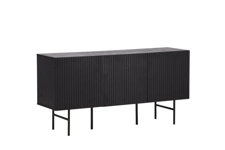 Vind Björkön Low Cabinet Storage - Black / Oak/faneer
