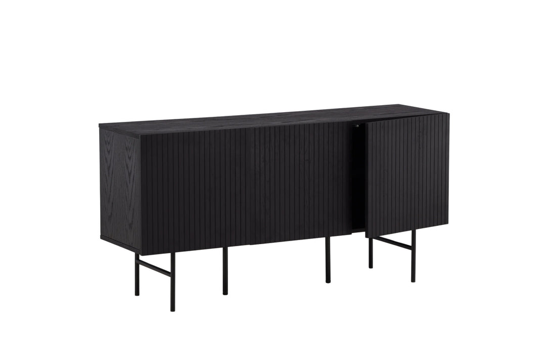 Vind Björkön Low Cabinet Storage - Black / Oak/faneer